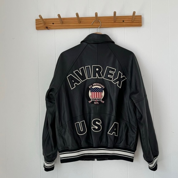 Avirex Signature Light Leather Varsity Jacket - Picture 1 of 8
